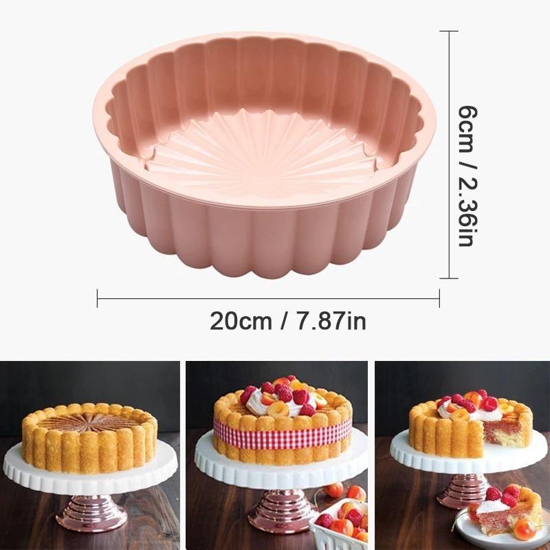 Silicone Cake Pan Round Air Fryer Oven Baking Pan Mold High Temperature Resistant Bread Toast Cake Mould