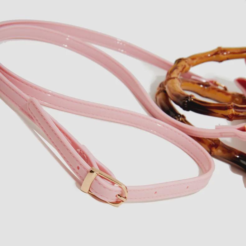 Bohao Bamboo PVC Square Barbie Jelly Crossbody: Stylish, Versatile, Dirt-Resistant, and Easy-to-Clean Summer Women's Evening Bag.