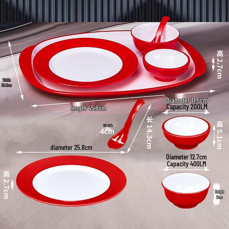 

Ruhan Commercial Melamine 4-Piece Tableware Set
