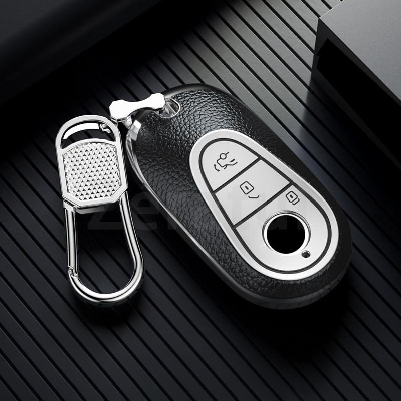 Tpu Leather Car Key Case Cover Shell Fob For Mercedes Benz C /S Class W223 W206 S350L S400L S450L S500L Accessories
