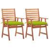 Day and Night - Day and Night Garden Dining Chairs 2 Units Solid Acacia Wood and Cushions