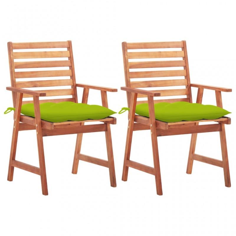Day and Night - Day and Night Garden Dining Chairs 2 Units Solid Acacia Wood and Cushions