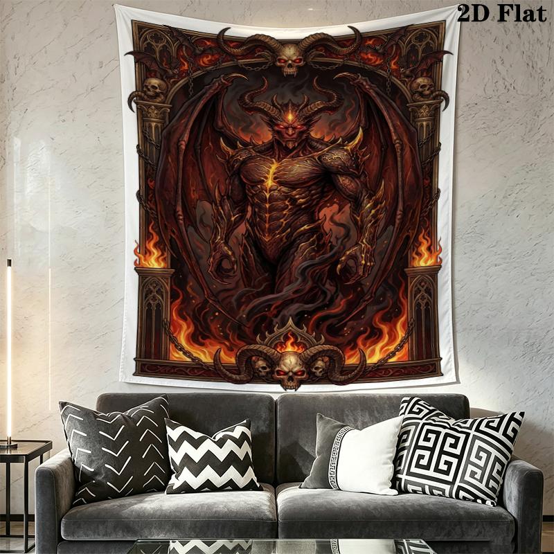 Demon Wall Tapestry Aesthetic Wall Hanging Printed Fabric Blanket Decorative Tapestries for Bedroom Living Room Home Decor