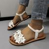 New flat-bottomed flower word large size shoes size 43 bohemian sandals wish