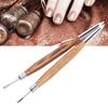 Nail Sculpture Pen Wood Handle Silicone Metal Dual Tipped Nail Brushes for 3D Sculpting Fine Line Detailing