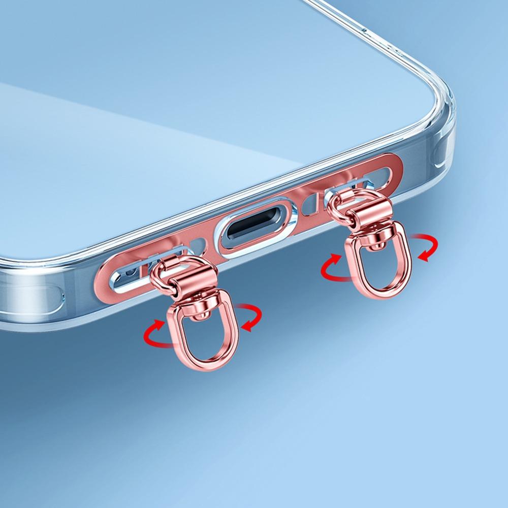 Can Rotate 360 ° Phone Lanyard Tab Double Buckle Gasket Stainless Steel Phone Lanyard Clip Patch Snap Strap Anti-lost