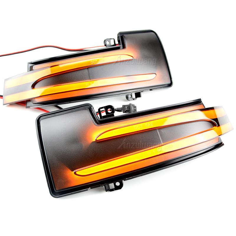 1 Pair Dynamic LED Turn Signal Rearview Mirror Indicator Blinker Light Fit For Mercedes-Benz M-Class (W166) 408 HP/300 KW 11-19