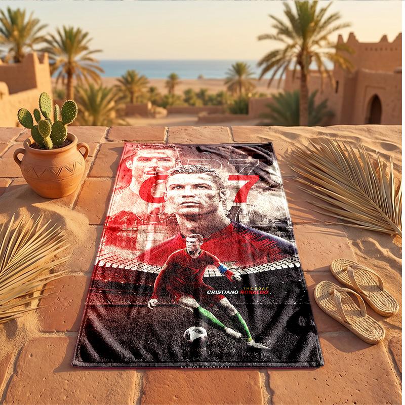 Cristiano Ronaldo Motiv Strandtuch Weich Schnell?Trockenes Handtuch für den Sommerstrandurlaub beim Schwimmen