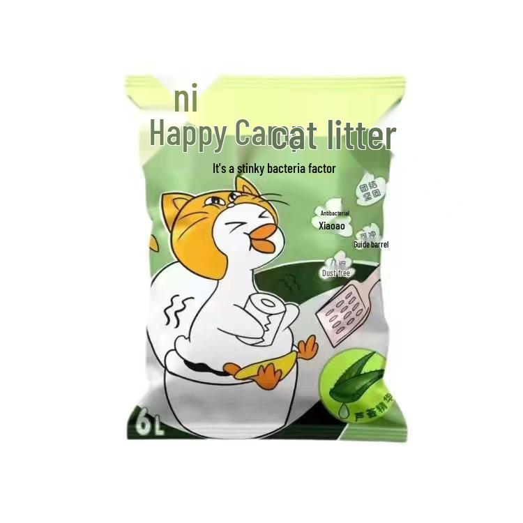NiYa Deodorierende gemischte Katzenstreu: Tofu & Bentonit, 20 lbs (6 Beutel à 2,5 kg)