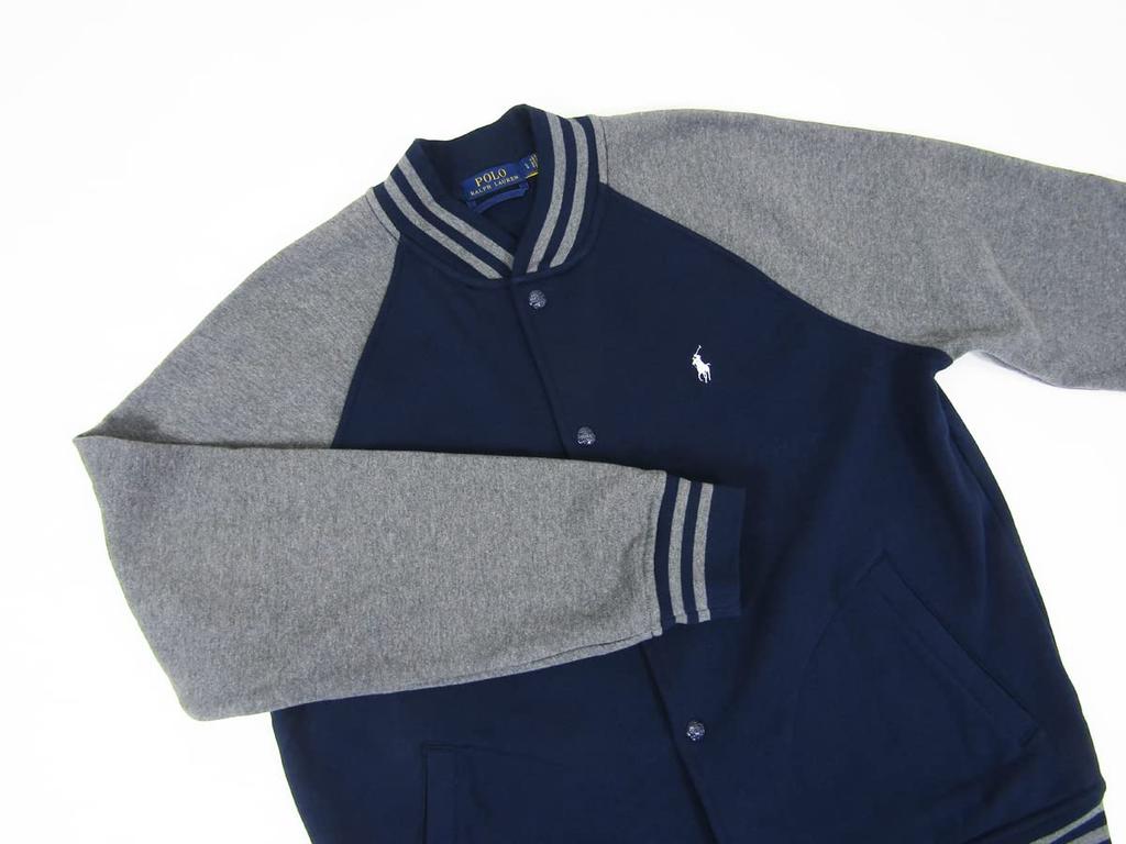 POLO RALPH LAUREN Stadium Size NVYGRY Men's Jacket, M, (Product Code 0101943)