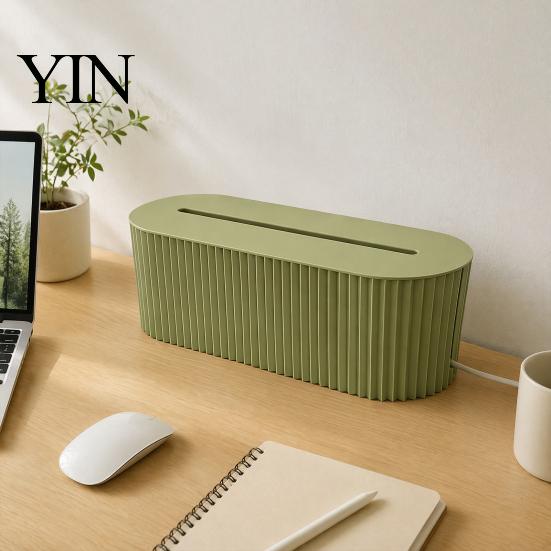 Cable Concealer Case Management Box, with Cover, Power Strip And Electrical Cord Box Organizer, for Home Office Desktop Wire Storage