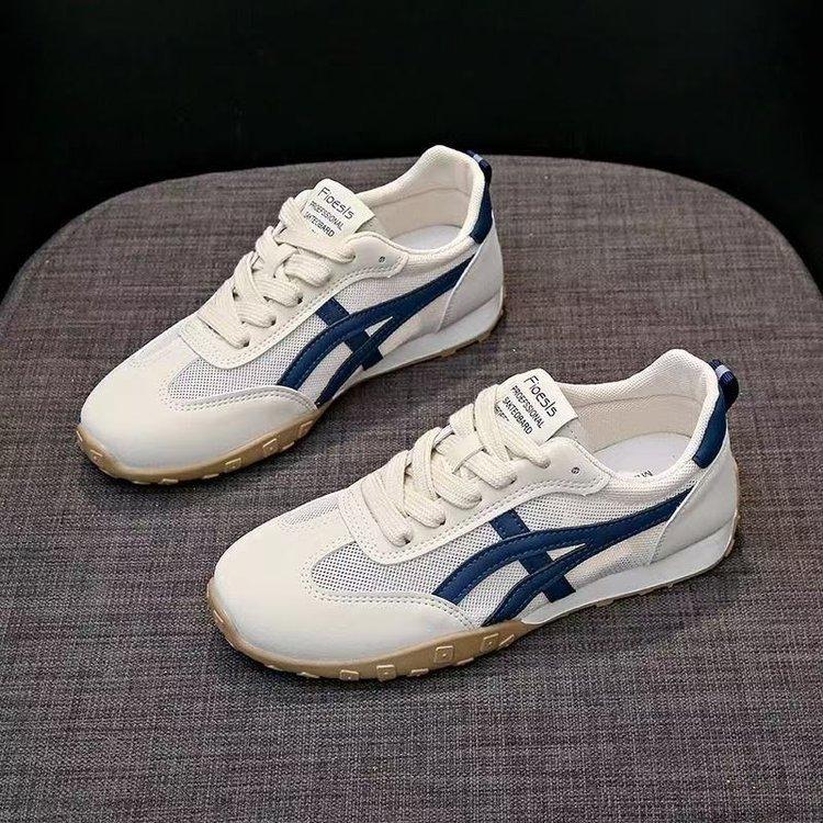 Retro Striped German Training Shoes Women's Summer Breathable Mesh Inner Height Increase Versatile Commuter Shoes Sports