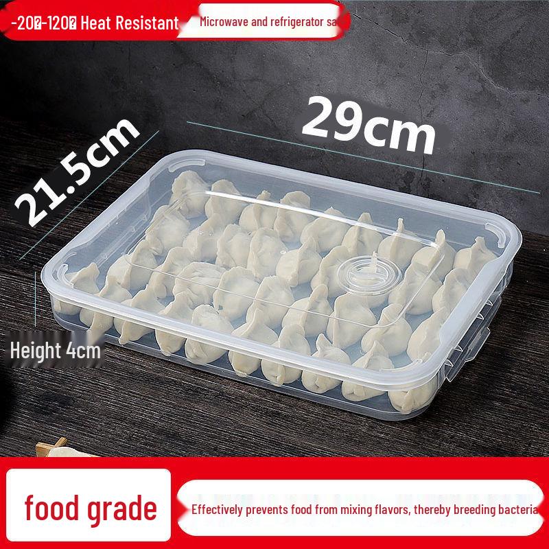 Dumpling Box: Multi-layer Food-grade Storage for Frozen Dumplings, Eggs, and Fresh Produce.