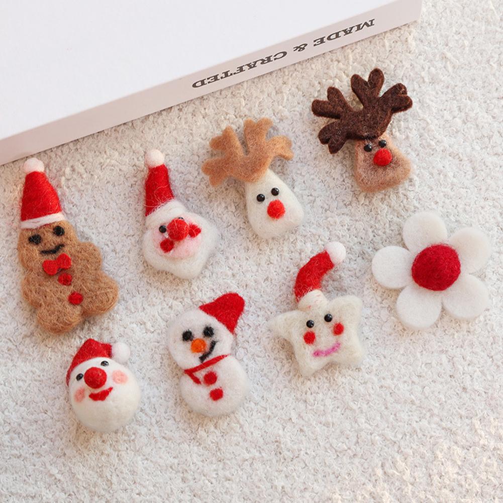 Wool Felt Christmas Pendants Hand Sewing Felt Snowmen Xmas Tree Wreath Socks Gloves Hanging Ornaments Party Decor
