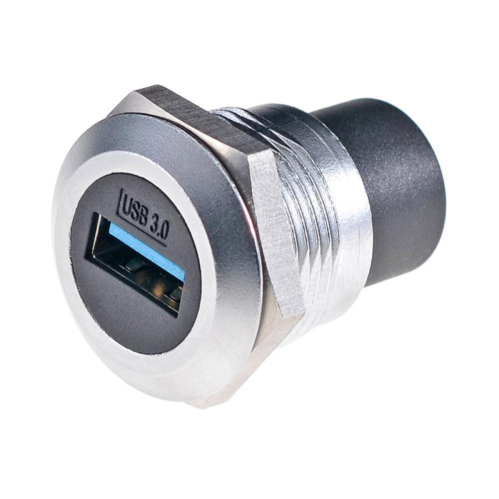 1PCS USB2.0 USB3.0 Round/D Type Metal USB Socket Double Pass Connector Extension Transmission Through Head Panel Mounting Socket