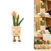Adorable Lifelike Tulip Plush Toy Comfortable Soft Flower Pot Doll For Home Decor