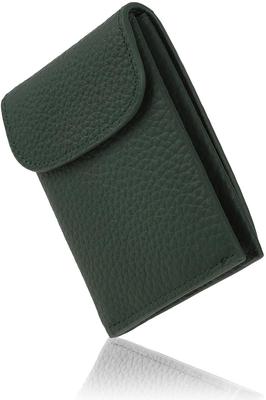 LS LASIEM Mini Bifold Genuine Large Forest Green Men's Wallet, One-Touch, One-Second Operation, Slim, Compact, Wallet, Leather, Anti-Skimming,