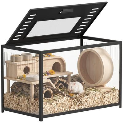 Hamster Cage, Chewproof Metal Rat Cage with Deep Base, Openable Top for Syrian Dwarf Hamster, Gerbil, 80 X 45 X 50.5 Cm