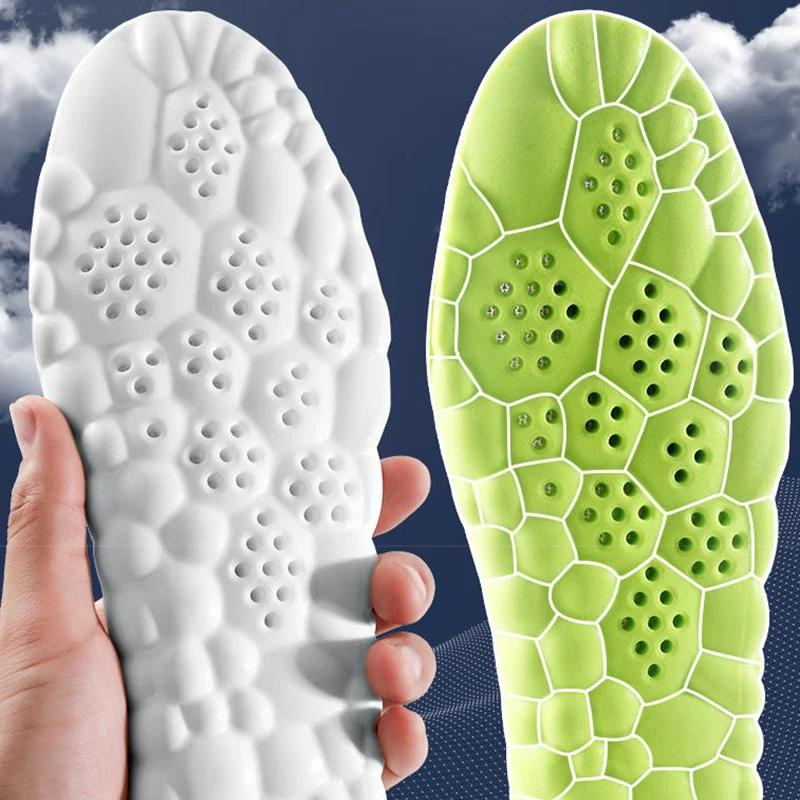 4D Latex Sport Insoles Super Soft High Elasticity Shoe Pads Anti-pain Deodorant Cushion Arch Support Running Insoles Foot Insole