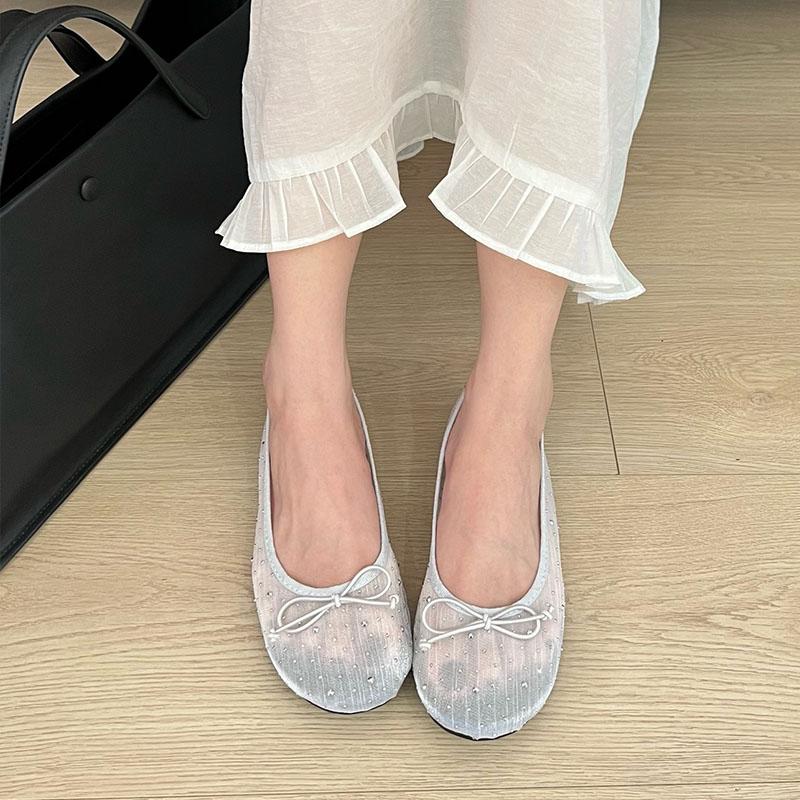 Fashion Fashion Bling Ladies Flats Slip On Shoes New 2025 Female Designer Butterfly-Knot Footwear Shallow Women Ballet Flats Dance Shoes