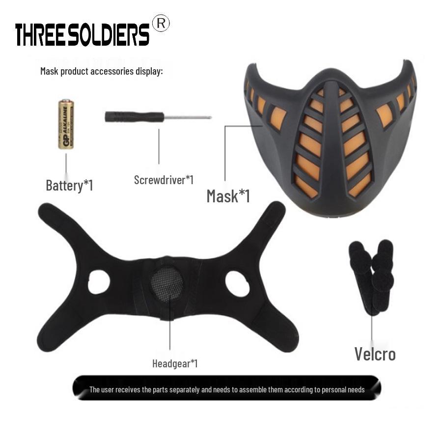 

Киберпанк LED Маска на пол лица - Аксессуар для костюма на Хэллоуин One Size чёрный