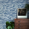 Black Or Blue Seawater Pattern Vinyl Wallpaper Chic Peel And Stick Line PVC Home Decor Retro Self Adhesive Cabinet Sticker