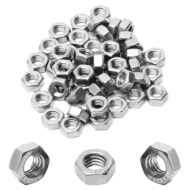 100pcs M4-0.7 Hex Nut, 304 Stainless Steel, M4 X 0.7mm Tiny Nuts Fasteners, Hex Drive, Metric, Right Hand, Small Replacement Nut