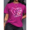 Floral Hummingbird Heart Women's Tee - Boho Graphic, Casual Pink Top