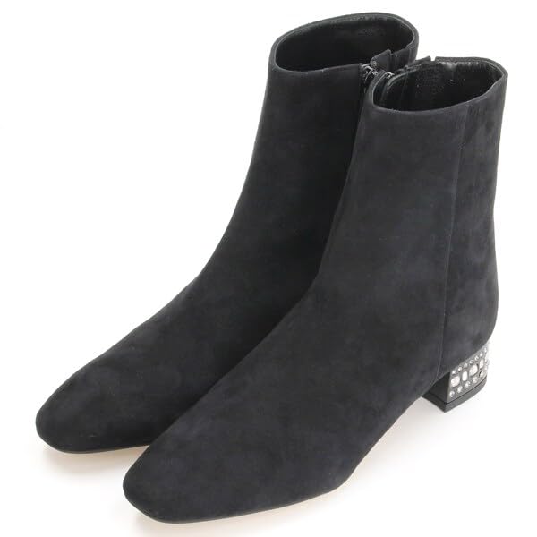 

STUART Модные ботильоны на каблуке-драгоценности, черная замша [JILL SHOE] Ботинки, 6588,