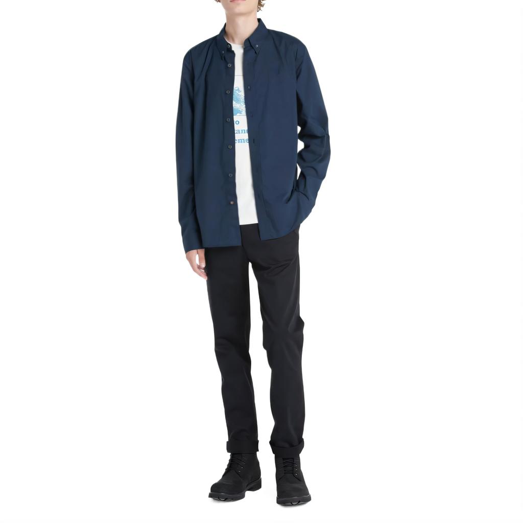 Timberland Saco River Simple Versatile Comfortable Solid Color Long Sleeve Shirt Men shirts TB0A2ERT4331