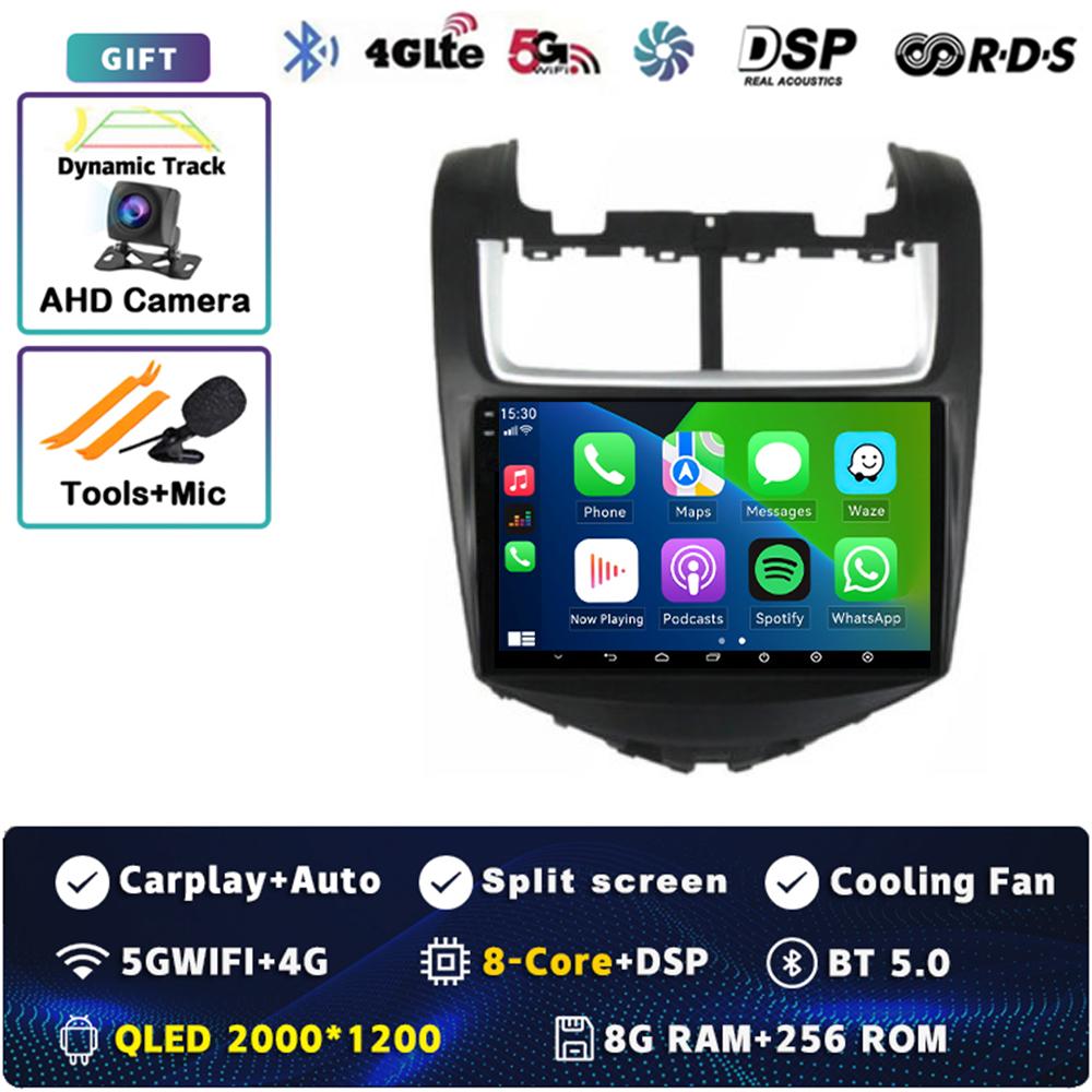9" Android 14 Carplay Car Radio For Chevrolet Aveo 2014 - 2017 Multimedia Video Player Navigation GPS Stereo 2Din DVD 360 Camera