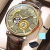 Orologio da Uomo Fashion Business Impermeabile Luminoso Vuoto Tourbillon Orologio Maschile Automatico Meccanico Orologi in Pelle