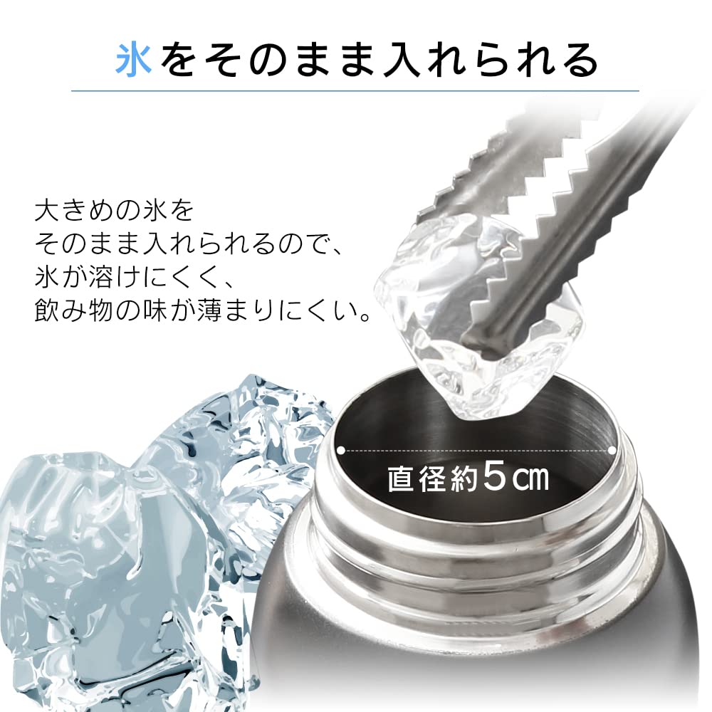 Iris Ohyama Water Bottle Sports Bottle 1 Liter 1L Red Vacuum Insulation Layer Keeps It Cold for 6 Open Drink Directly with One Hand Comes with an