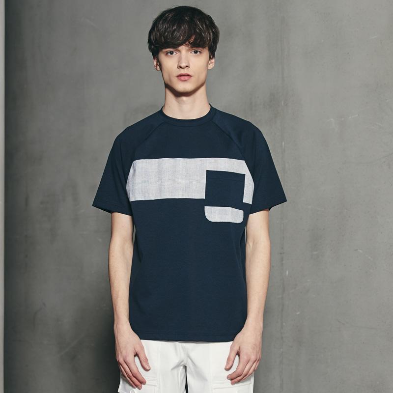 CUSTOMUS Contrast Chest Round T-Shirt Cxs21Mkrt474