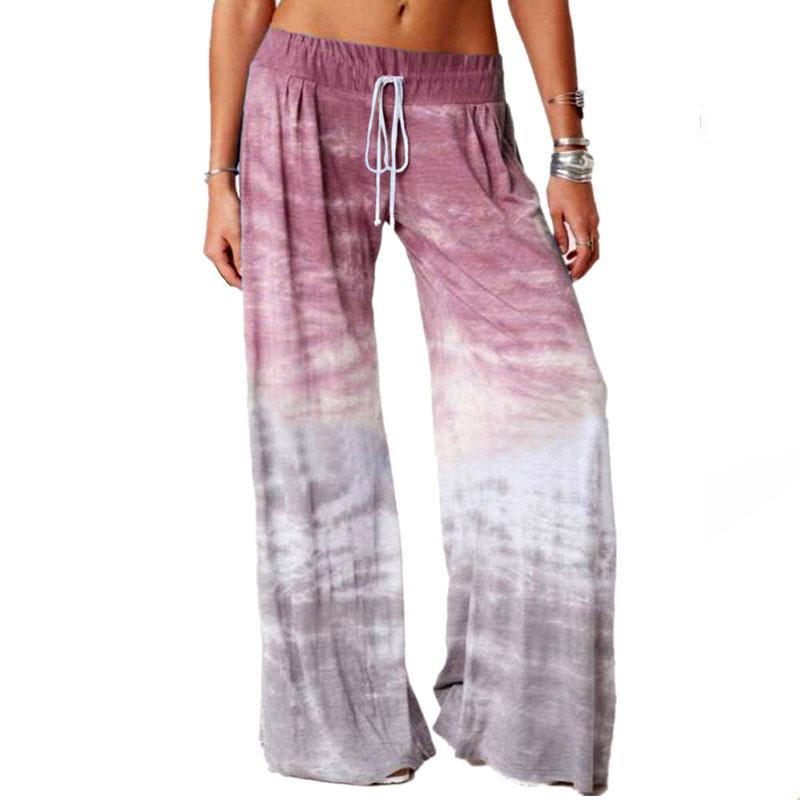 Women's Pants Loose Casual Comfortable Gradient Color Printing Yoga Wide Leg Pant Sports Pants