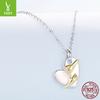 Hug Love S925 Sterling Silver Necklace Valentine Heart Collarbone Chain