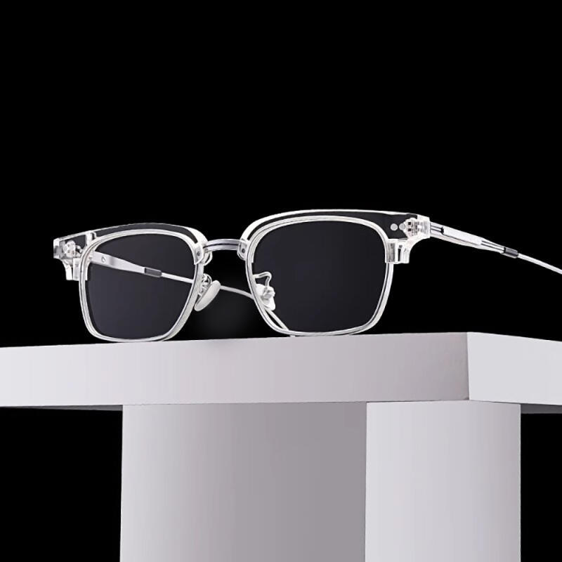 NeoRetro 52010 Half-Frame Horn-Rimmed Glasses, Clear (CLAIR) CLAIR