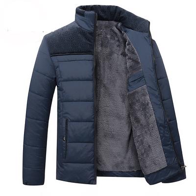 Winter Men's Thickened Parkas Stand Collar Jacket Fashion Men's Parker Coat Warm Thick Zipper Coat Padded Overcoat for Men