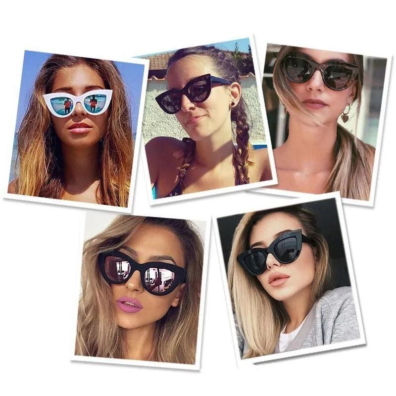 New Cat Eye Fashion Sunglasses Woman Vintage Luxury Brand Designer Black Glasses Sun Glasses For Female UV400 Eyewear Shades