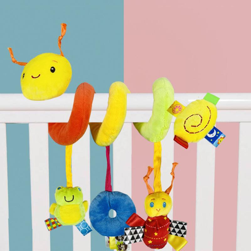 Non-Toxic Baby Crib Hanging Rattles Toys Car Seat Toy Soft Mobiles Stroller Crib Cot Spiral Toy Pram Hanging Dolls For Babies Newborn Gift