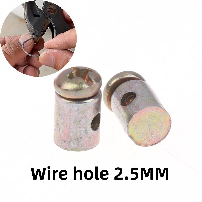 10/30/50Pcs Motorcycle Brake Clutch Choke Cable Repair Kart Bike Mower Parts Throttle Cable Nipple Screw Metal Stopper