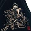 Used Karakuri Tamashii Sukajan Jacket, Carp Embroidery, Velvet, Velour, Raglan, L, Black, Japanese Pattern