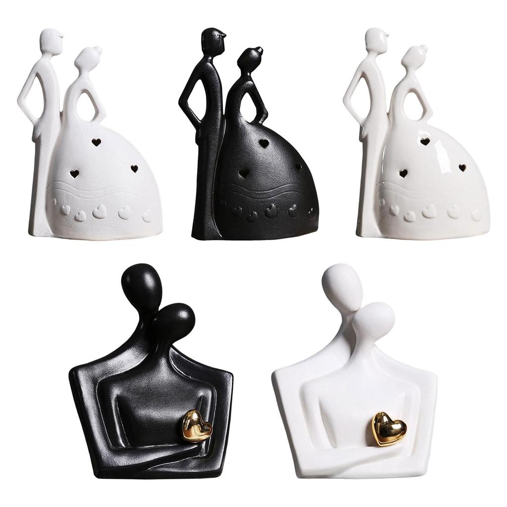 Abstract Couple Figurine Couple Ornament Crafts Passionate Nordic Ceramic Couple