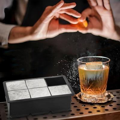 Large Square Ice Cube Tray with Lid Stackable Space Saving Ice Maker Easy Release