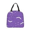 Cartoon Bat Halloween Gothic Insulated Lunch Bags Leakproof Reusable Thermal Bag Lunch Box Tote College Outdoor Girl Boy