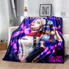 H-Harley-Quinns Movie Character Print Flannel Blanket Cozy Warm Throw Bedroom Sofa Birthday Present Indoor Home Lounge Decor