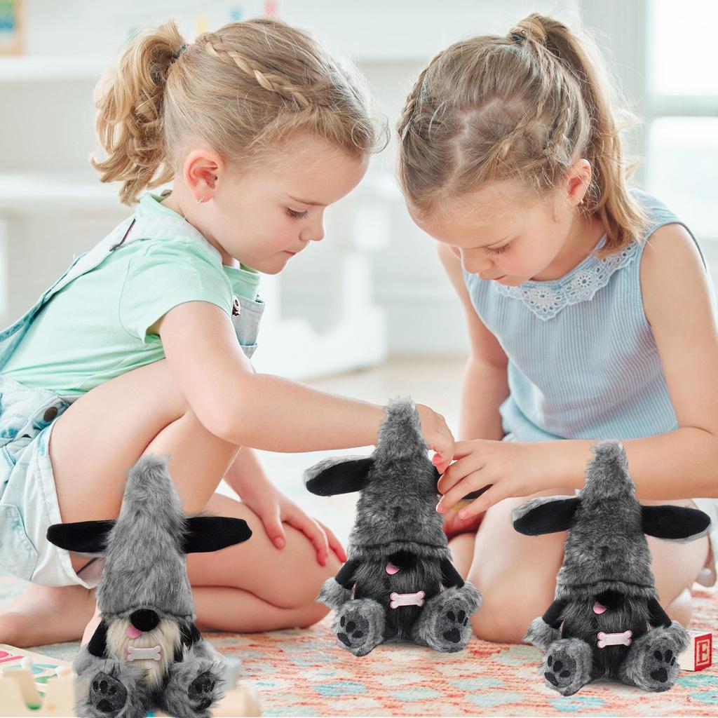 Мила Чорна Собака Гоблін Фігурка, Прикраса Лялька Без Обличчя, Декорація Лялька Гном Собака з Висунутим Язиком