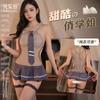 Sex underwear sexy sweet cool school girl mesh dress set school girl student uniform stockings integrated skirt splicing