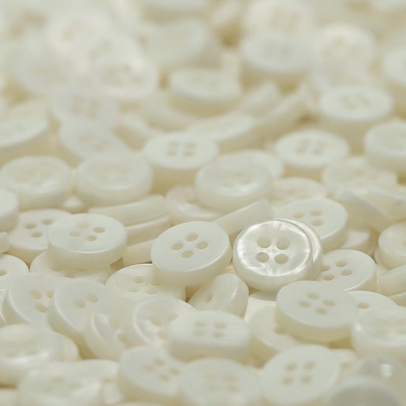 Four-Eye Imitation Shell Resin Button Knitted Cardigan Top Shirt Clothes Decorative Sleeve Collar Buttons