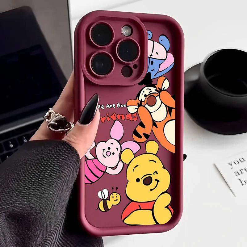Winnie Pooh Friends Cute Phone Case For iPhone 17E 11 12 13 14 15 16 17 Pro Max Fundas 17 Air Plus 16e Mini Silicone Back Cover